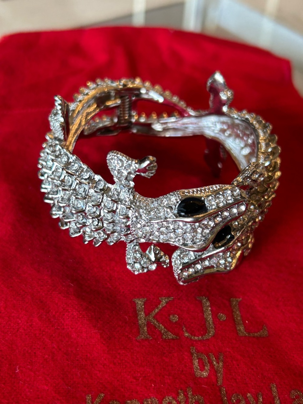 Kenneth Jay Lane Rhinestone Alligator Bracelet - Picture 2 of 7